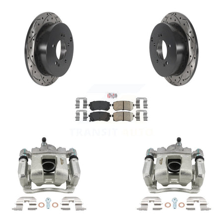 Rear Brake Caliper Drill Slot Rotors Ceramic Pad Kit For 2016 Kia Sportage From 12 10 15 KCD-101576N