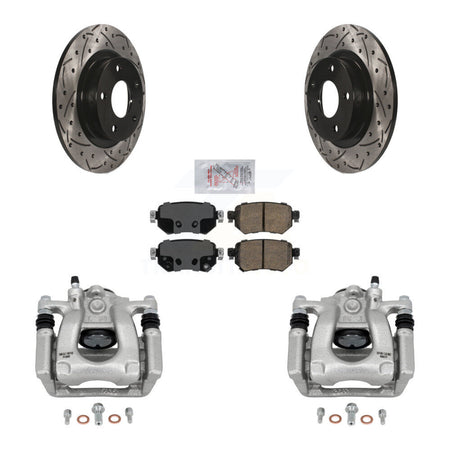 Rear Disc Brake Coated Caliper Drill Slotted Rotor Ceramic Pad Kit For 2016-2021 Mazda 6 KCD-101632N