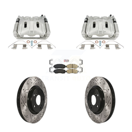 Front Brake Coated Caliper Drill Slot Rotors Ceramic Pad Kit For 2011-2014 Honda Odyssey KCD-101702N