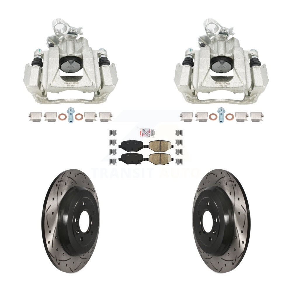 Rear Brake Caliper Drill Slot Rotors Ceramic Pad Kit For Ford Explorer Limited/Sport/XLT KCD-101797N