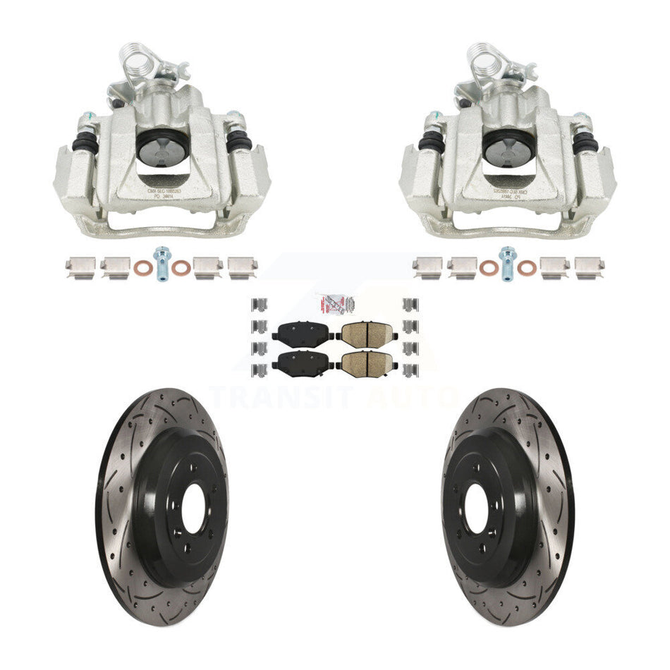 Rear Brake Caliper Drill Slot Rotors Ceramic Pad Kit For Ford Explorer Limited/Sport/XLT KCD-101797N