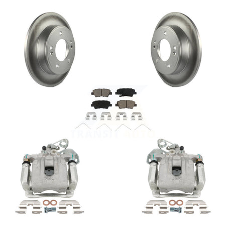 Rear Disc Brake Caliper Coat Rotors & Ceramic Pad Kit For 2017-2020 Hyundai Elantra 2.0L KCG-100002C
