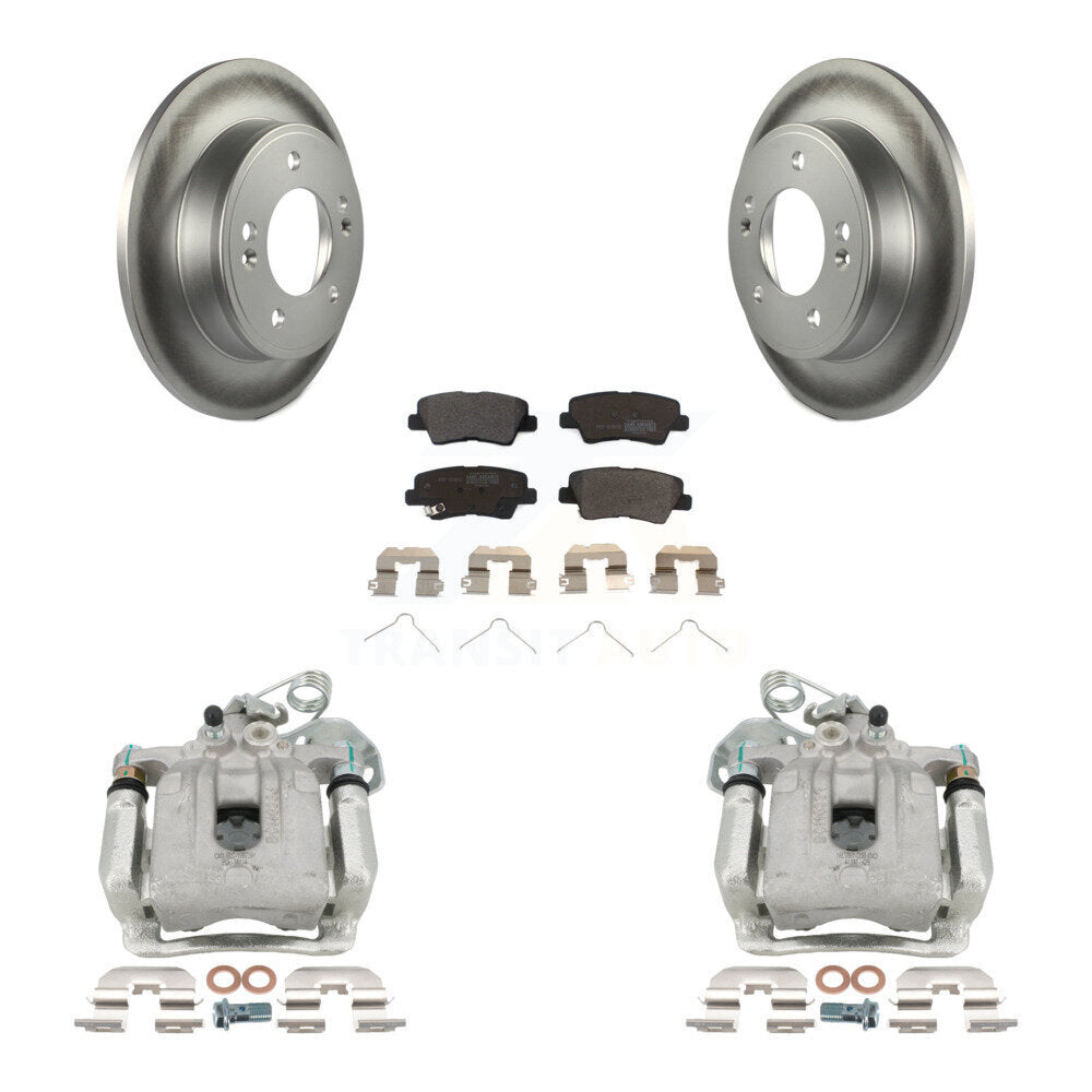 Rear Brake Caliper Coat Rotor & Semi-Metallic Pad Kit For 2017-2020 Hyundai Elantra 2.0L KCG-100002P