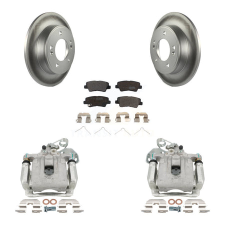Rear Brake Caliper Coat Rotor & Semi-Metallic Pad Kit For 2017-2020 Hyundai Elantra 2.0L KCG-100002P