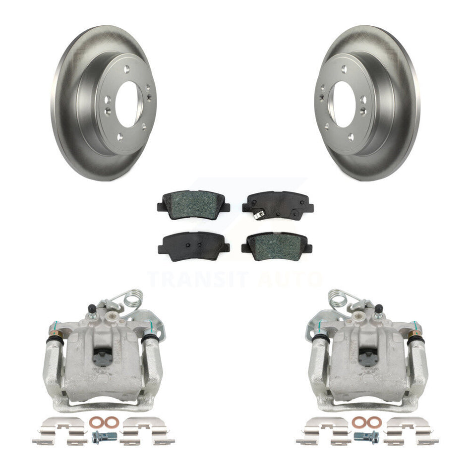 Rear Brake Caliper Coat Rotor & Semi-Metallic Pad Kit For 2017-2020 Hyundai Elantra 2.0L KCG-100002S