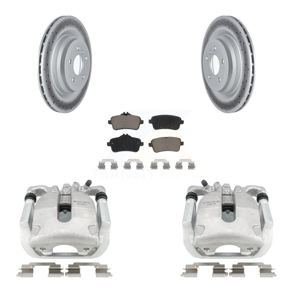 Rear Disc Brake Caliper Coated Rotors And Ceramic Pads Kit For 2014-2015 Mercedes-Benz ML350 With Sport Package KCG-100004C