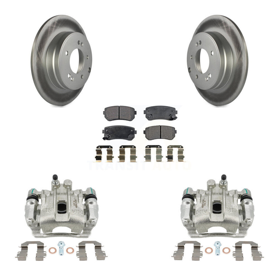 Rear Brake Caliper Coat Rotors & Ceramic Pad Kit For 2015-2016 Hyundai Sonata GAS engine KCG-100009T