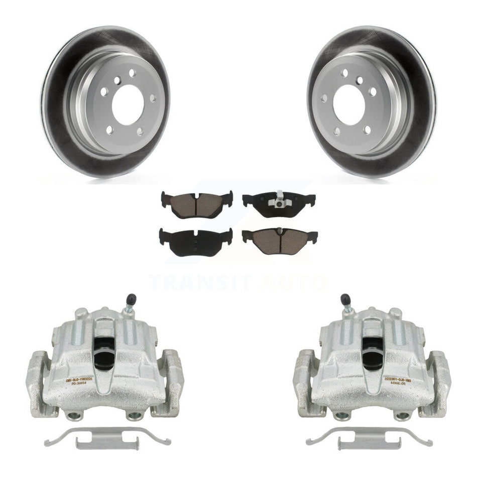 Rear Disc Brake Caliper Coated Rotors And Ceramic Pads Kit For BMW 328i xDrive X1 328xi 325xi KCG-100010C by Transit Auto