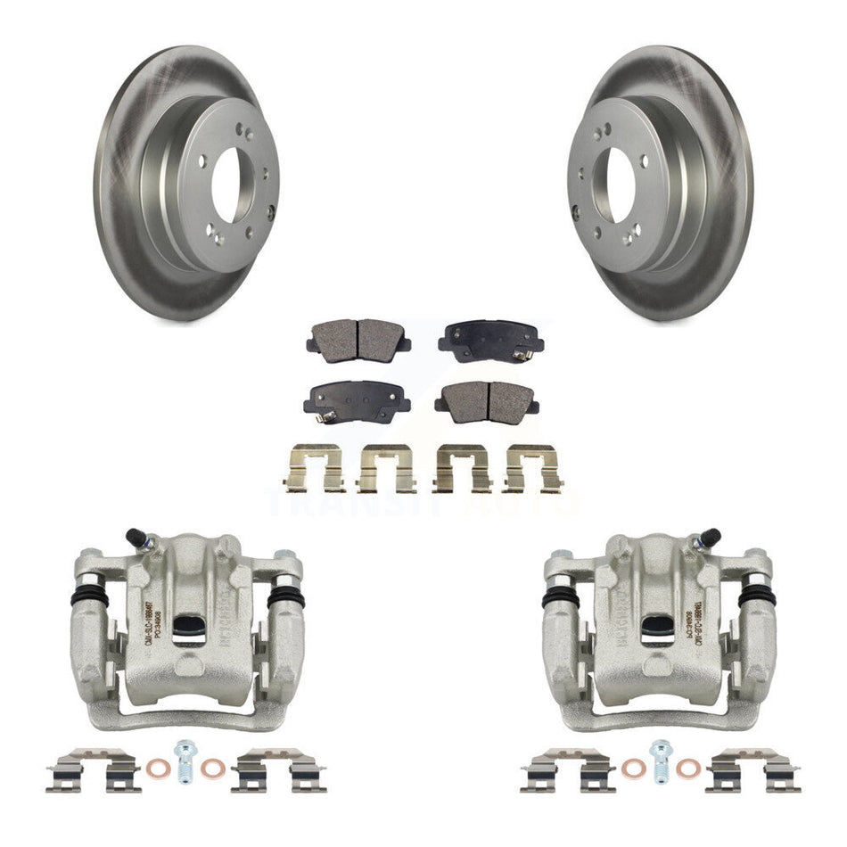 Rear Disc Brake Caliper Coated Rotors And Ceramic Pads Kit For Kia Optima Hyundai Azera KCG-100011T