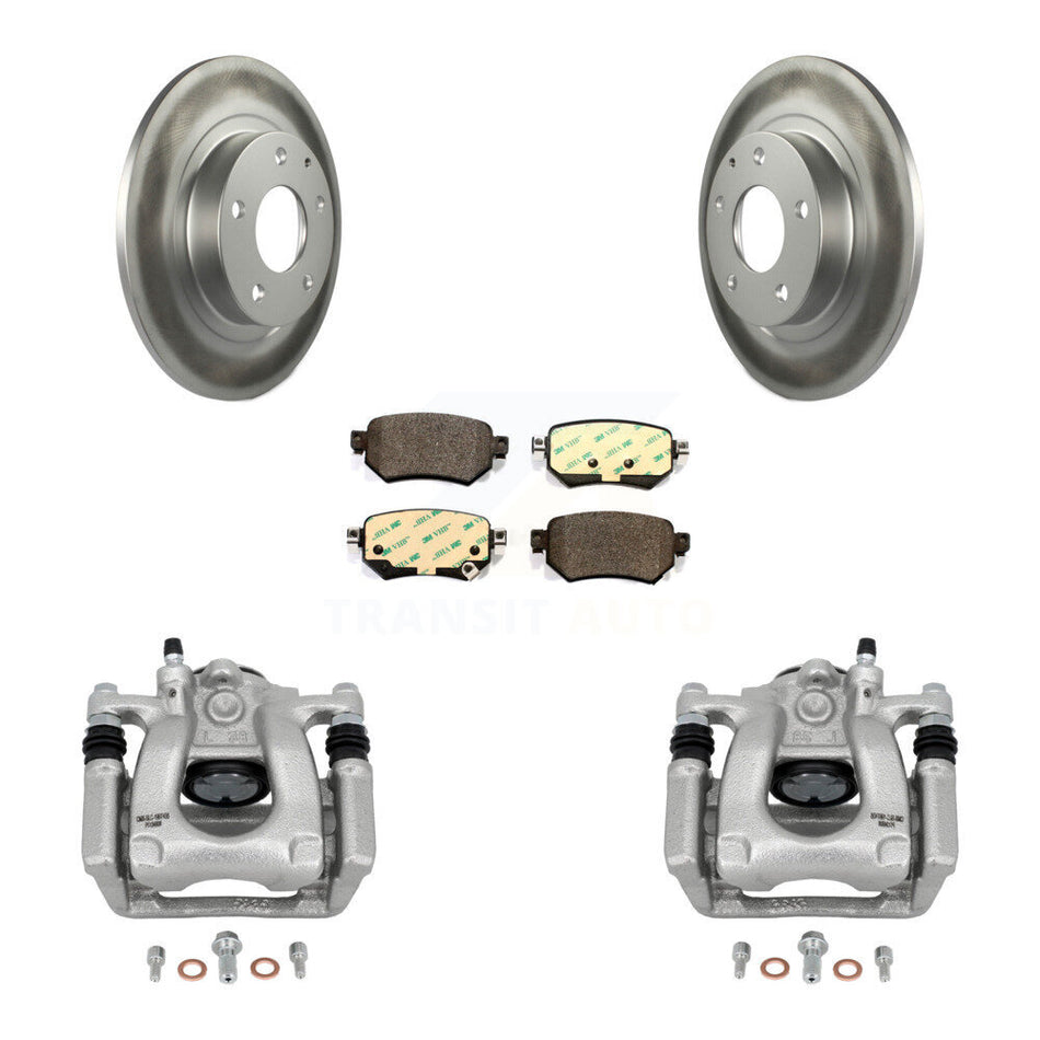 Rear Disc Brake Caliper Coated Rotors And Ceramic Pads Kit For 2016-2021 Mazda 6 KCG-100012T