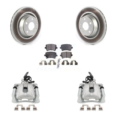 Rear Disc Brake Caliper Coated Rotors And Semi-Metallic Pads Kit For 2008 Audi TT With 310mm Diameter Rotor KCG-100013P by Transit Auto