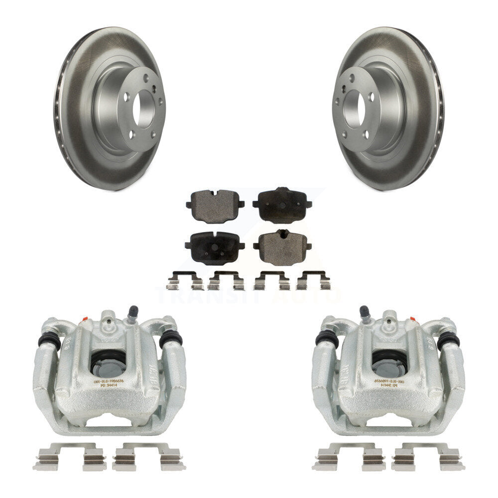 Rear Disc Brake Caliper Coated Rotors And Ceramic Pads Kit For 2012 BMW X3 From 10 11 KCG-100015T by Transit Auto