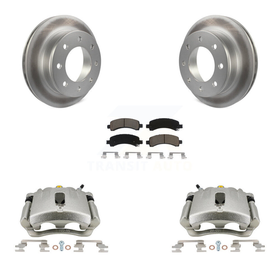 Rear Disc Brake Caliper Coated Rotors And Ceramic Pads Kit For Chevrolet Express 3500 2500 GMC Savana KCG-100016C