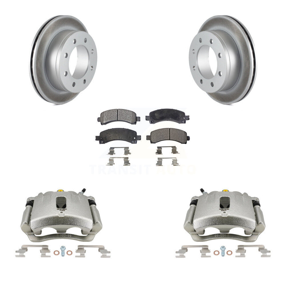 Rear Disc Brake Caliper Coated Rotors And Semi-Metallic Pads Kit For Chevrolet Express 3500 2500 GMC Savana KCG-100017P