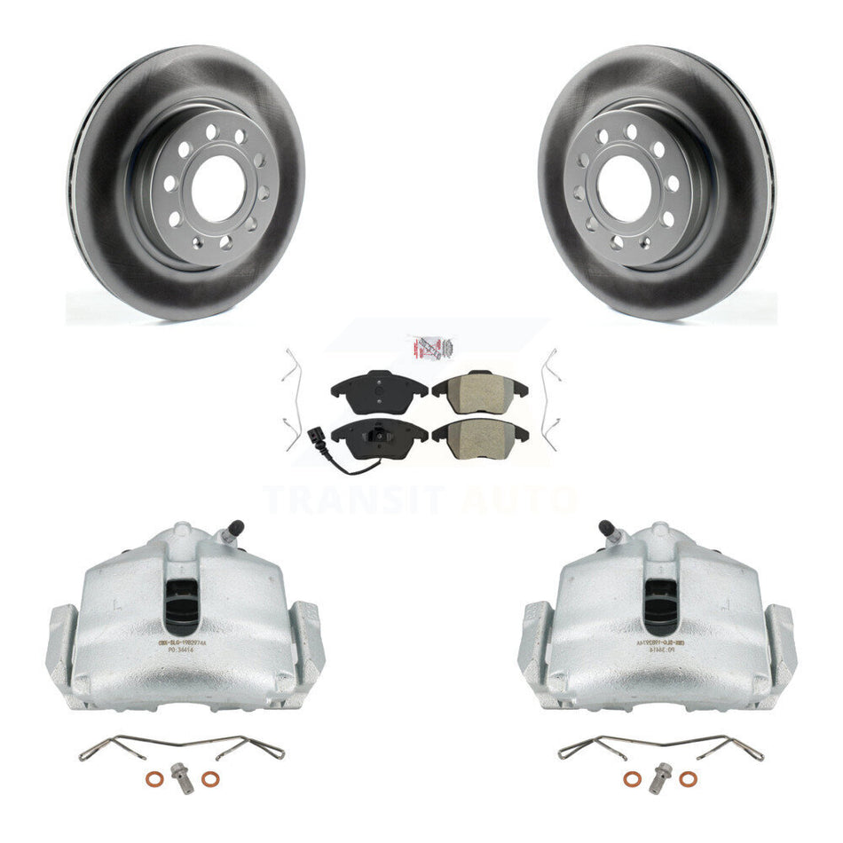 Front Disc Brake Caliper Coated Rotors And Semi-Metallic Pads Kit For Volkswagen GTI Audi A3 Quattro With 280mm Diameter Rotor KCG-100018N