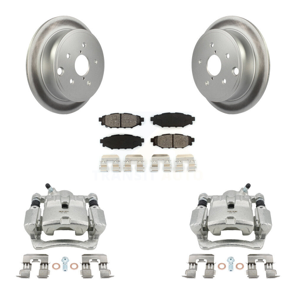 Rear Disc Brake Caliper Coated Rotors And Semi-Metallic Pads Kit For Subaru WRX KCG-100018S