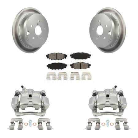 Rear Disc Brake Caliper Coated Rotors And Semi-Metallic Pads Kit For Subaru WRX KCG-100018S