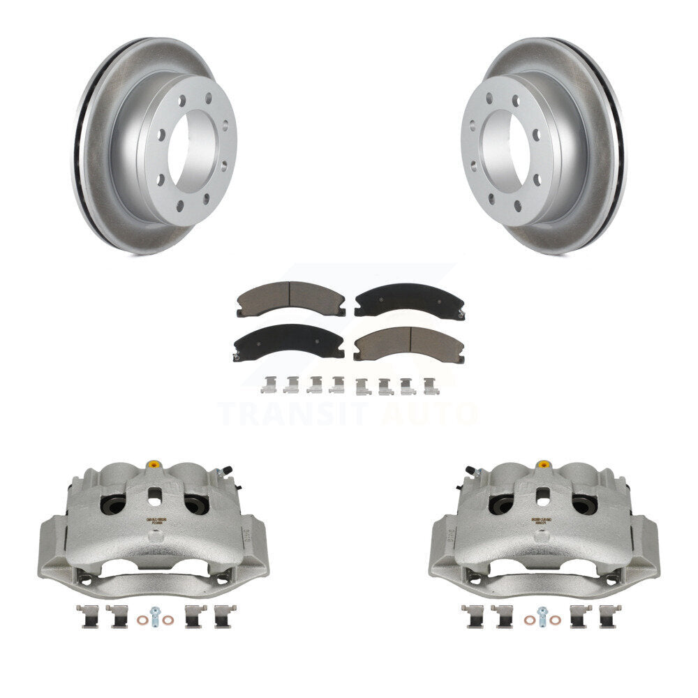 Rear Disc Brake Caliper Coated Rotors And Ceramic Pads Kit For Chevrolet Express 4500 KCG-100019C