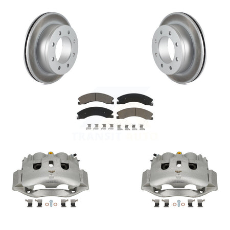 Rear Disc Brake Caliper Coated Rotors And Ceramic Pads Kit For Chevrolet Express 4500 KCG-100019C