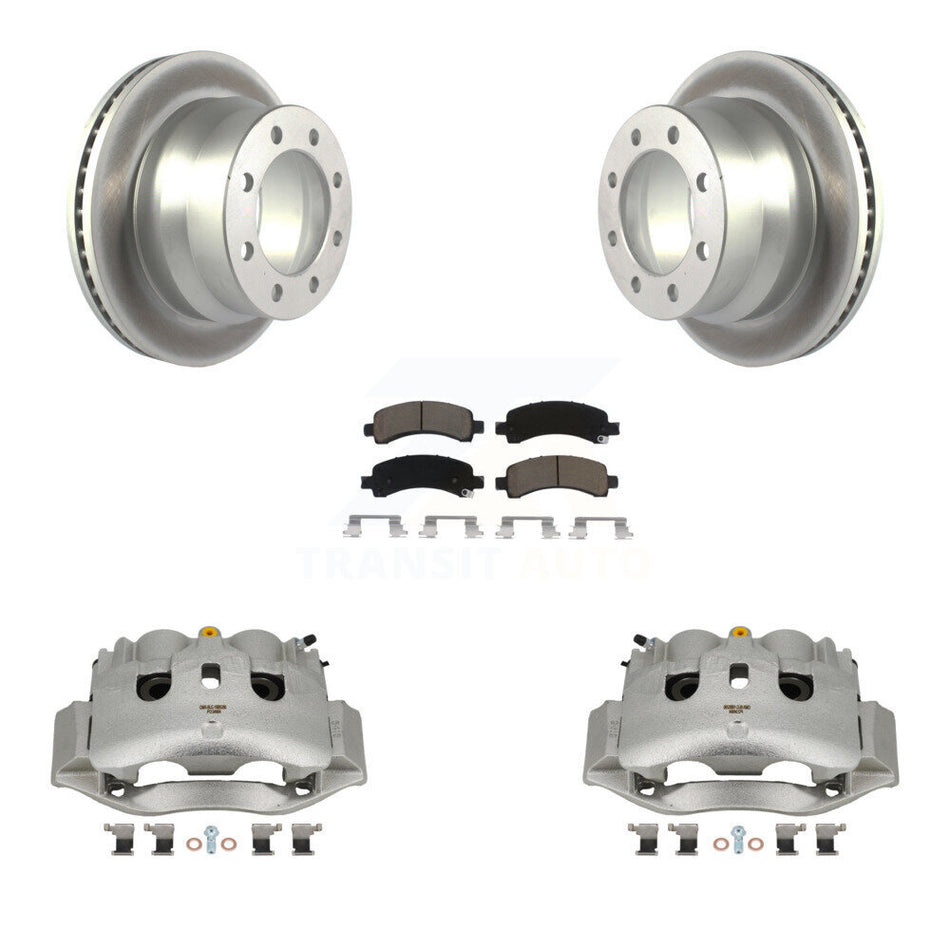 Rear Disc Brake Caliper Coated Rotors And Ceramic Pads Kit For Chevrolet Express 4500 KCG-100020C