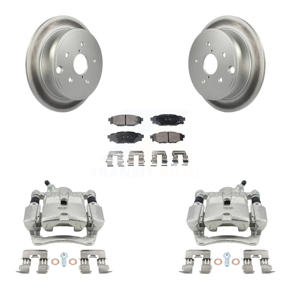 Rear Disc Brake Caliper Coated Rotors And Semi-Metallic Pads Kit For Subaru WRX KCG-100021P