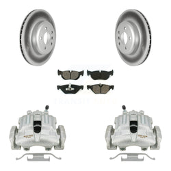 Rear Disc Brake Caliper Coated Rotors And Semi-Metallic Pads Kit For 2013 BMW 328i xDrive 3.0L With M Sport Performance Brakes KCG-100022S