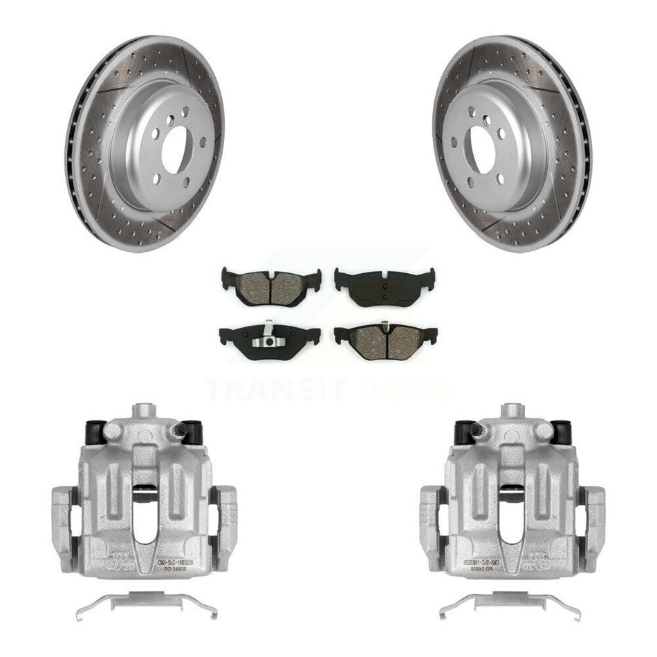 Rear Disc Brake Caliper Coated Rotors And Semi-Metallic Pads Kit For 2013 BMW 328i xDrive 3.0L With M Sport Performance Brakes KCG-100023S