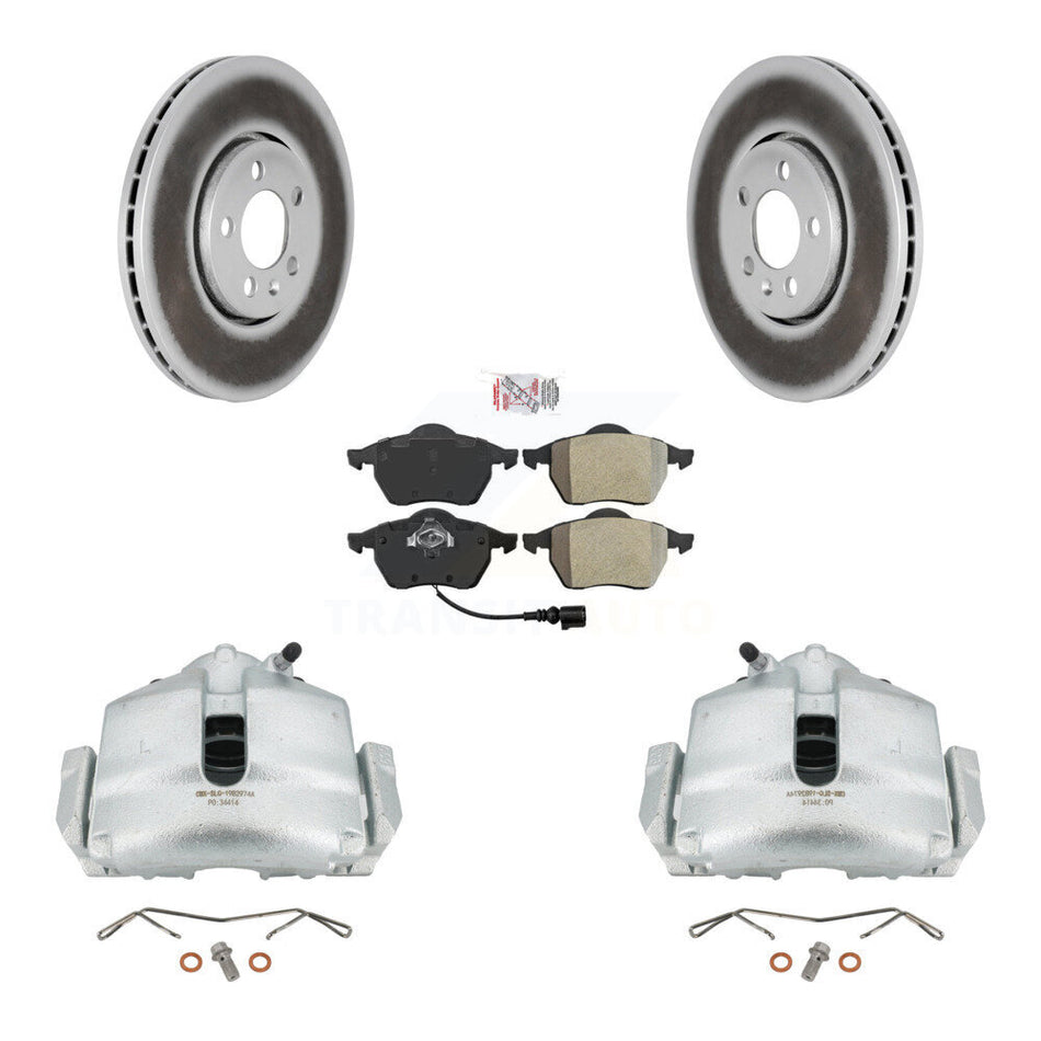 Front Disc Brake Caliper Coated Rotors And Semi-Metallic Pads Kit For 2006 Volkswagen Jetta 2.0L With 288mm Diameter Rotor 7th 8th Digit Of VIN Is "9M" Or "1J" KCG-100024N