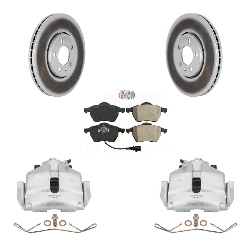 Front Disc Brake Caliper Coated Rotors And Semi-Metallic Pads Kit For 2006 Volkswagen Jetta 2.5L 1.9L With 288mm Diameter Rotor 7th 8th Digit Of VIN Is "9M" Or "1J" KCG-100026N
