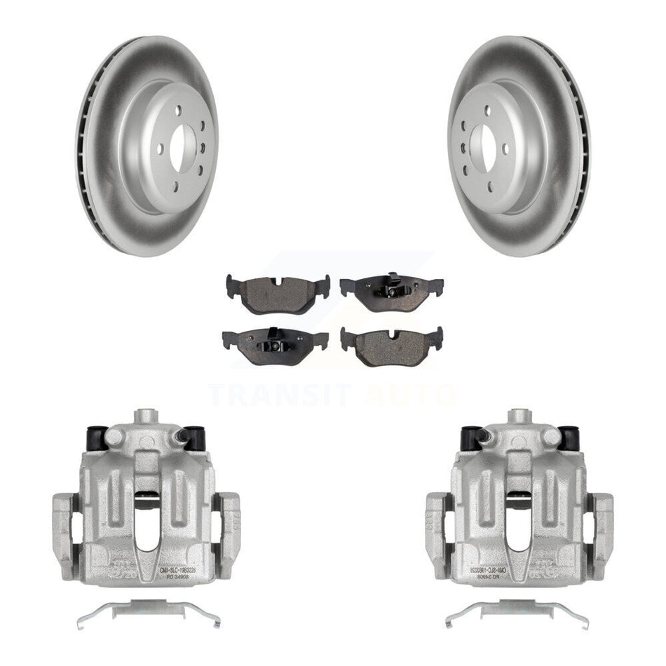 Rear Disc Brake Caliper Coated Rotors And Semi-Metallic Pads Kit For 2013 BMW 328i xDrive 3.0L With M Sport Performance Brakes KCG-100026P