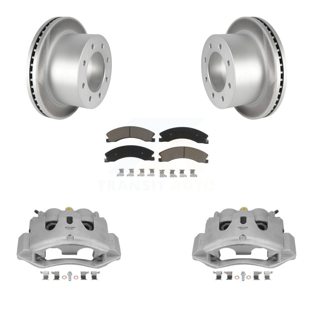 Rear Brake Caliper Coat Rotor Ceramic Pad Kit For GMC Sierra 3500 HD Chevrolet Silverado KCG-100029C