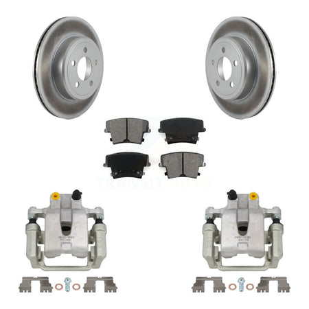 Rear Brake Caliper Coat Rotors & Semi-Metallic Pad Kit For Chrysler 300 Dodge Challenger KCG-100029S