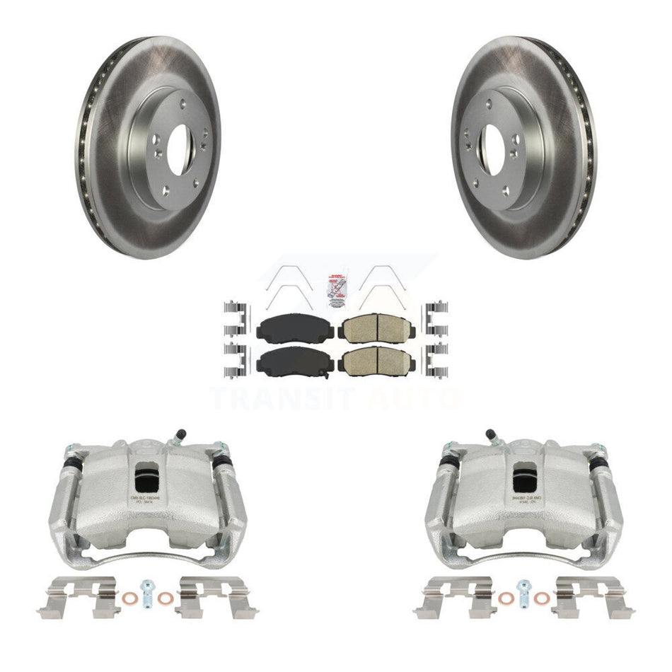 Front Disc Brake Caliper Coated Rotors And Ceramic Pads Kit For Honda Civic Acura CSX KCG-100030N