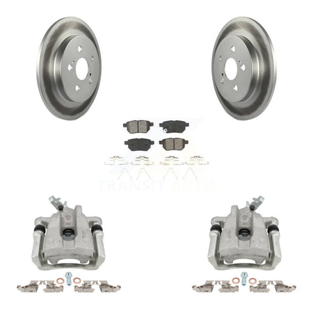 Rear Brake Caliper Coat Rotors & Semi-Metallic Pad Kit For Toyota Corolla Matrix Pontiac KCG-100031S