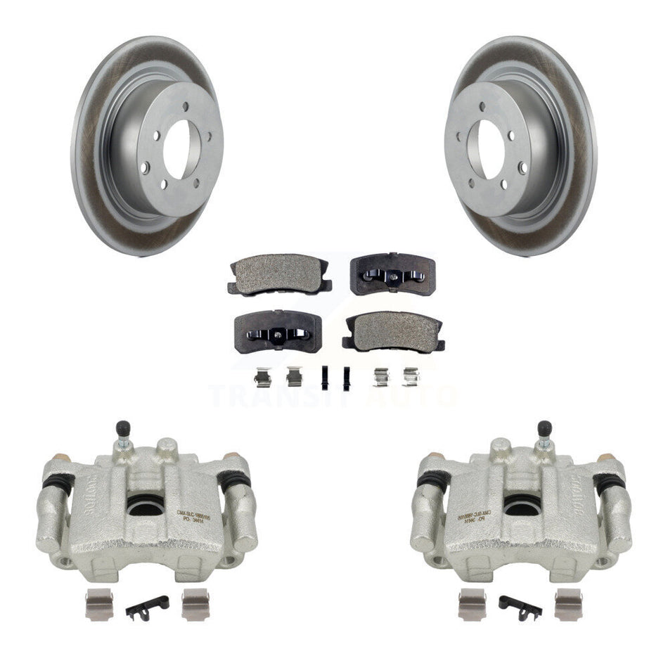 Rear Disc Brake Caliper Coated Rotors And Ceramic Pads Kit For Jeep Patriot Dodge Compass Avenger Chrysler Sebring Mitsubishi Lancer Caliber 200 Outlander Sport RVR KCG-100032T by Transit Auto