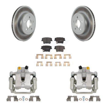 Rear Brake Caliper Coat Rotors & Semi-Metallic Pad Kit For Chrysler 300 Dodge Challenger KCG-100034P