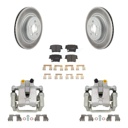 Rear Disc Brake Caliper Coated Rotors And Semi-Metallic Pads Kit For Dodge Charger KCG-100035P