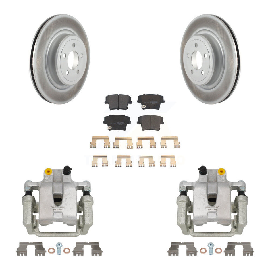 Rear Disc Brake Caliper Coated Rotors And Semi-Metallic Pads Kit For Dodge Charger KCG-100035P