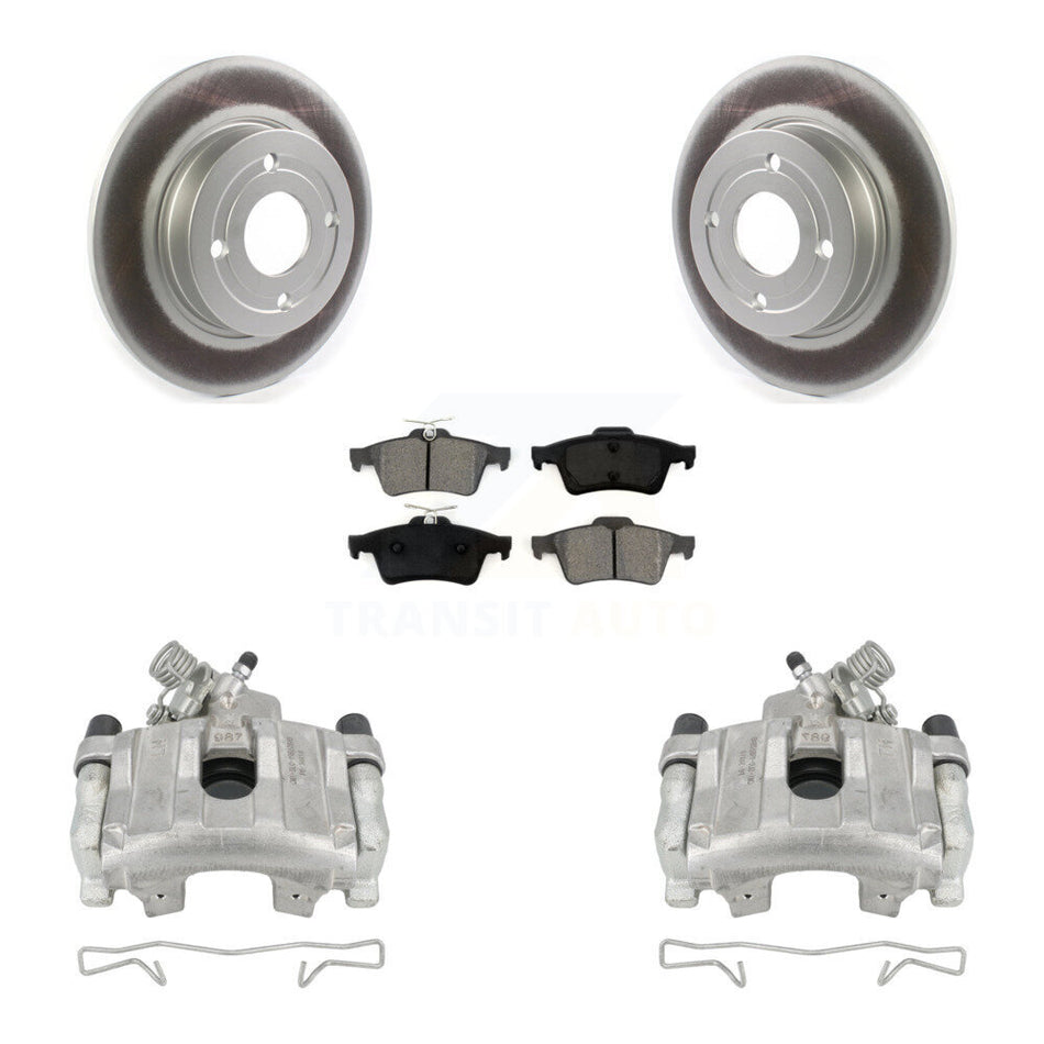 Rear Disc Brake Caliper Coated Rotors And Semi-Metallic Pads Kit For 2018-2021 Ford EcoSport FWD KCG-100035S