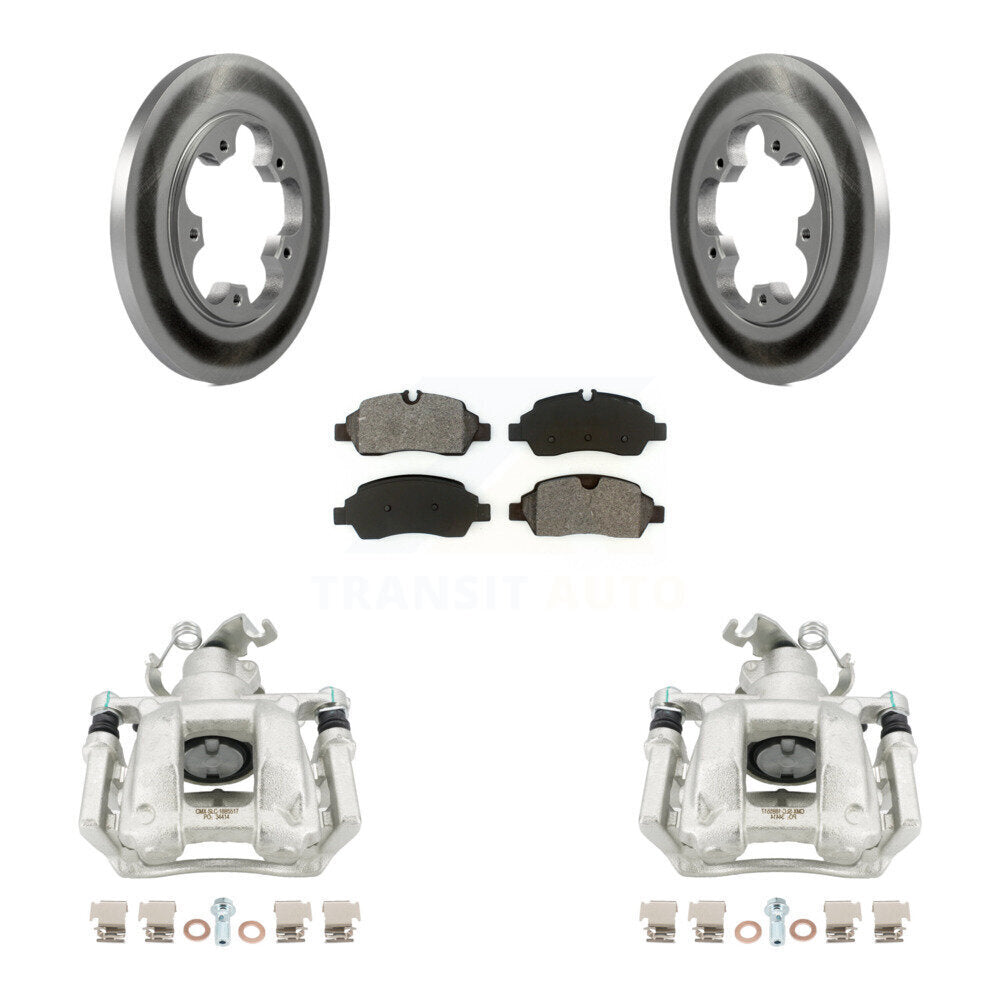 Rear Brake Caliper Coat Rotors Semi-Metallic Pad Kit For Ford Transit-250 Transit-150 HD KCG-100037S