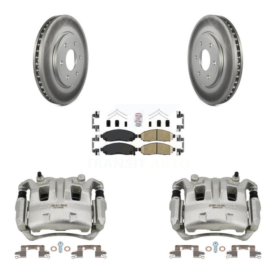 Front Disc Brake Caliper Coat Rotor & Ceramic Pad Kit For Nissan Frontier Suzuki Equator KCG-100038N