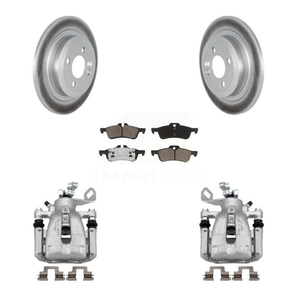 Rear Disc Brake Caliper Coat Rotors And Ceramic Pad Kit For 2007 Mini Cooper Convertible KCG-100039C