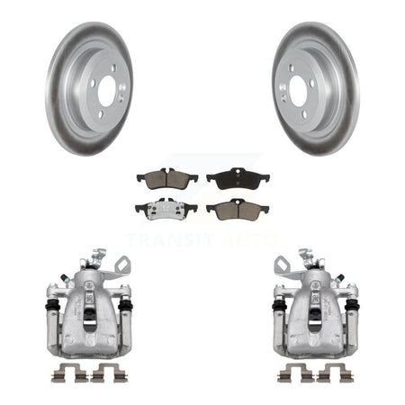 Rear Disc Brake Caliper Coat Rotors And Ceramic Pad Kit For 2007 Mini Cooper Convertible KCG-100039C