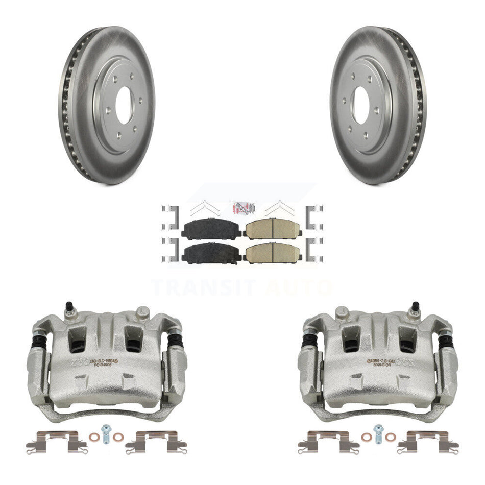 Front Disc Brake Caliper Coated Rotors And Ceramic Pads Kit For Suzuki Equator KCG-100039N