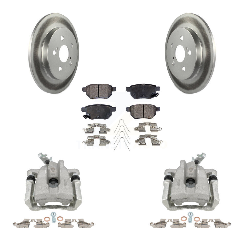 Rear Brake Caliper Coat Rotors & Semi-Metallic Pad Kit For Toyota Corolla Matrix Pontiac KCG-100039P