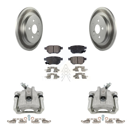 Rear Brake Caliper Coat Rotors & Semi-Metallic Pad Kit For Toyota Corolla Matrix Pontiac KCG-100039P