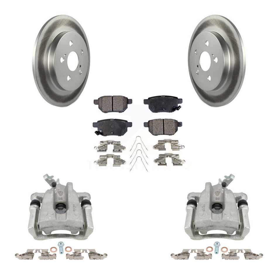 Rear Brake Caliper Coat Rotors & Semi-Metallic Pad Kit For Toyota Corolla Matrix Pontiac KCG-100039P