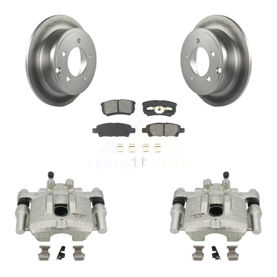 Rear Disc Brake Caliper Coated Rotors And Semi-Metallic Pads Kit For Jeep Dodge Patriot Chrysler Compass Avenger 200 Caliber Sebring Mitsubishi Lancer KCG-100039S