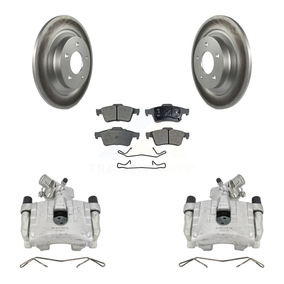 Rear Disc Brake Caliper Coated Rotors And Ceramic Pads Kit For 2006 Mazda 5 To 02 06 KCG-100039T