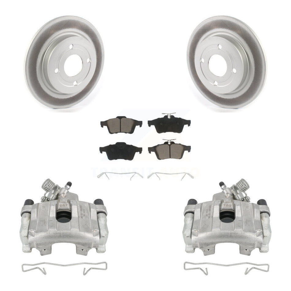 Rear Disc Brake Caliper Coated Rotors And Ceramic Pads Kit For 2018-2022 Ford EcoSport AWD KCG-100041C